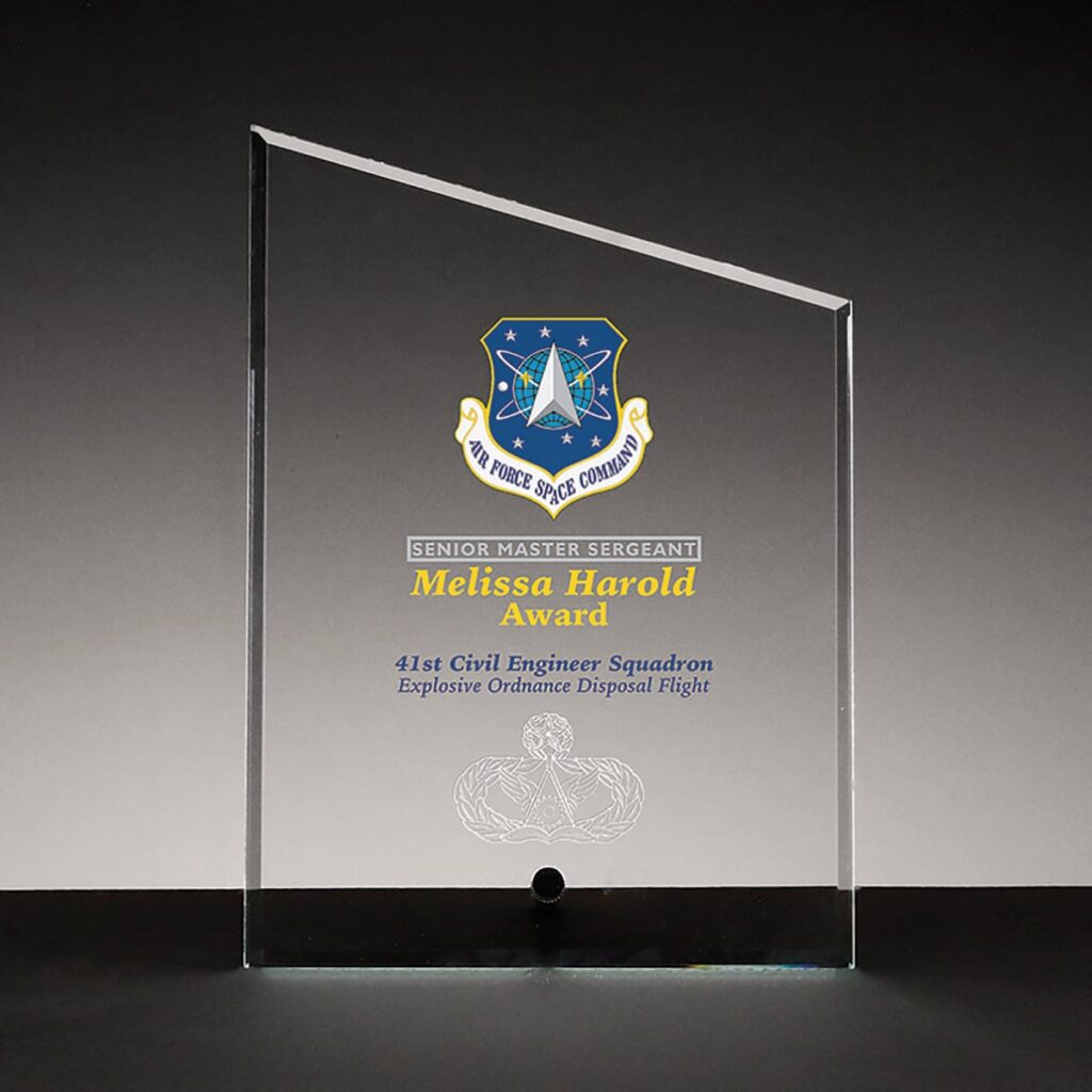 Canterbury Slant Plaque, Clear