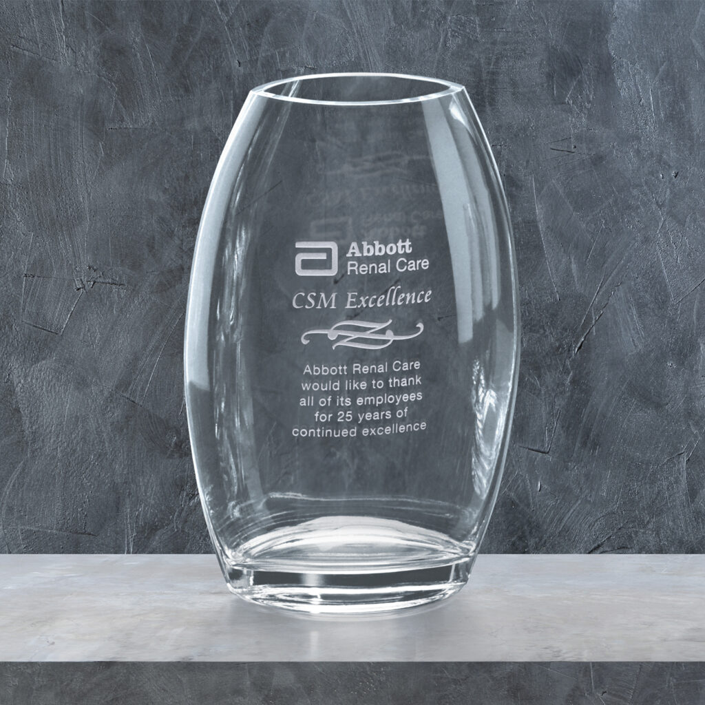 Clear Oval Vase, Optic