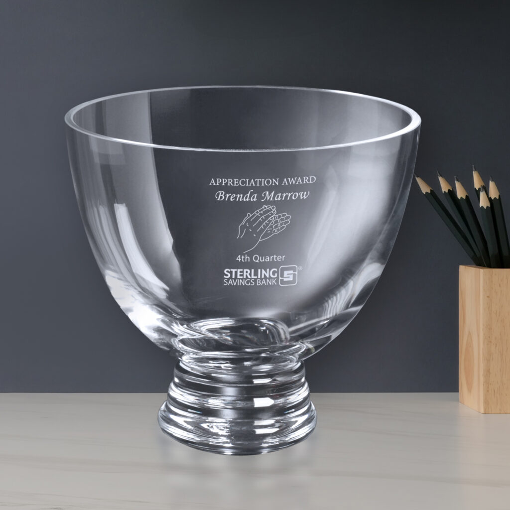 Clear Pedestal Bowl, Optic