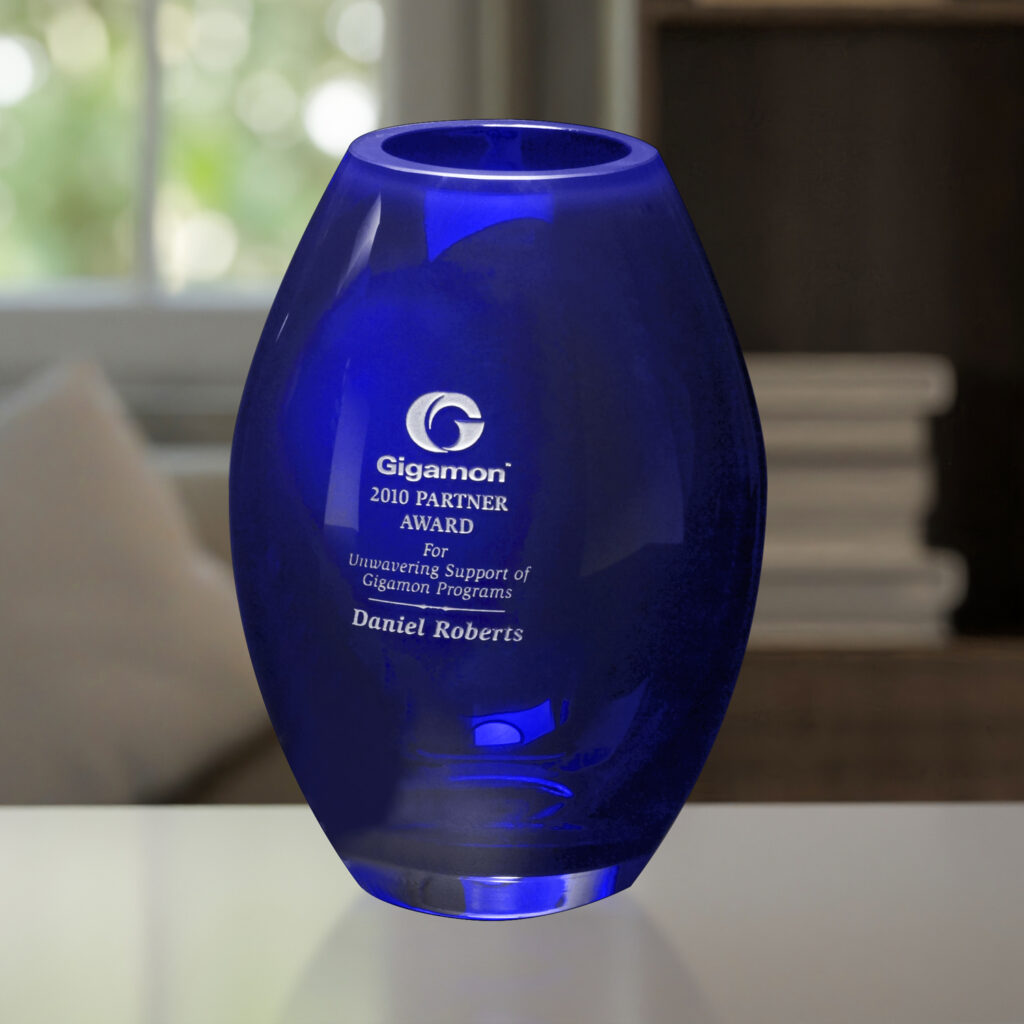 Cobalt Barrel Vase, Blue Optic