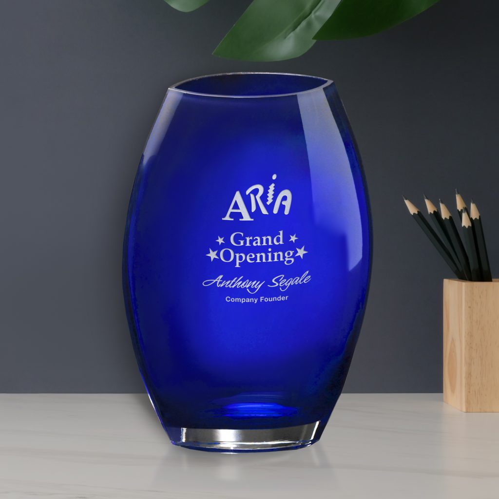 Cobalt Oval Vase - Glassical Designs