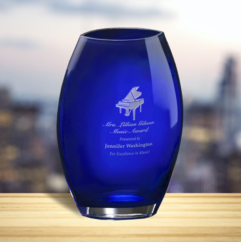 Cobalt Oval Vase - Glassical Designs