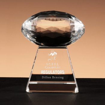 Faceted Football -Crystal Football Trophy
