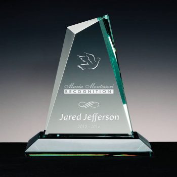 Faceted Kryptonite - Jade Glass trophy