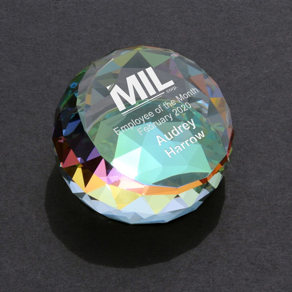 Gem Cut Colorized Paperweight, Optic